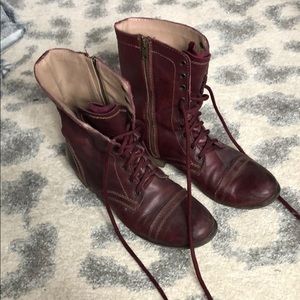 Steve Madden Maroon Combat boots